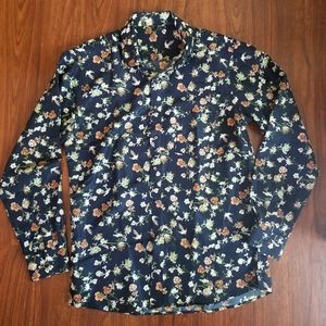Mens Floral Flower Collar Button Down Dress Shirt
